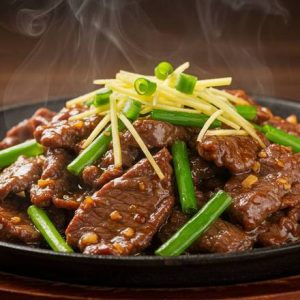 Beef in Oyster Sauce with Ginger and Spring Onions