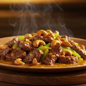 129. Beef with Yellow Bean Sauce &  Cashewnut  / 黄豆酱腰果牛肉