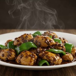 Chicken with Green Pepper in Black Bean Sauce